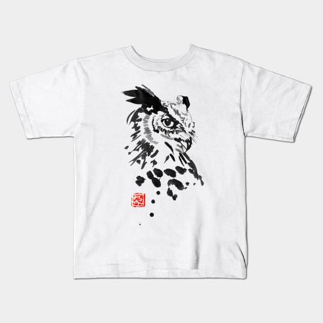 owl profile Kids T-Shirt by pechane